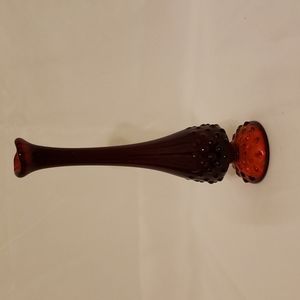 Vintage Fenton red glass bud vase